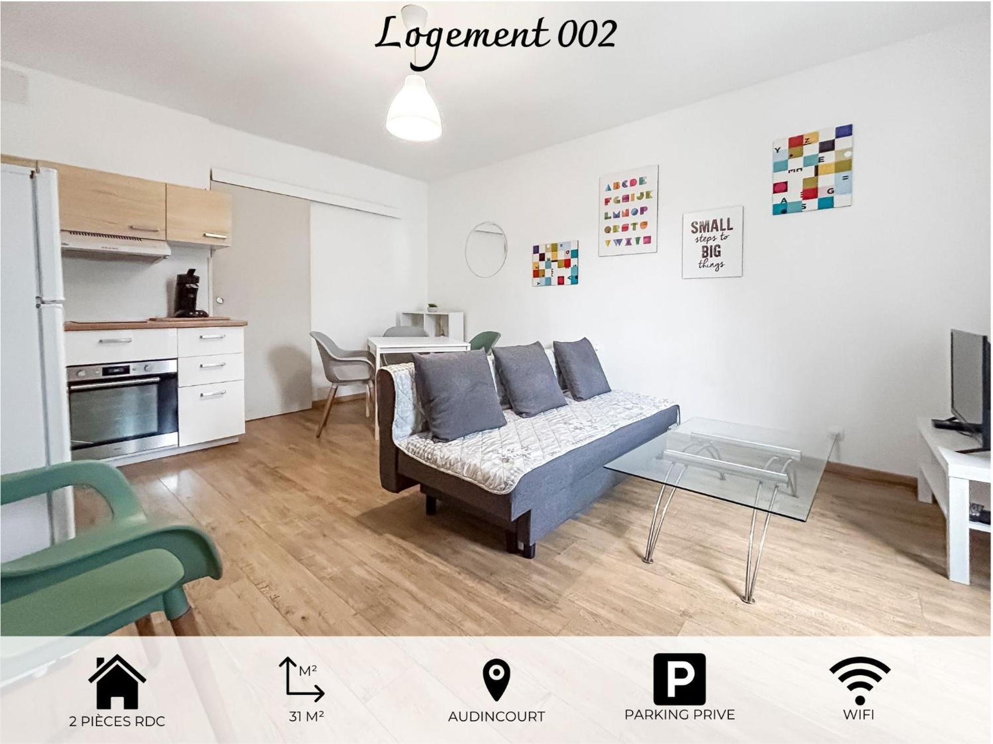002-T2 Cosy 2 A 4 Pers Lumineux Wifi & Parking Daire Audincourt Dış mekan fotoğraf
